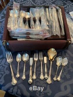 Chantilly 72 Pc Place Size Sterling Silver Flatware Set For 12 Gorham + 4 Sv Pc