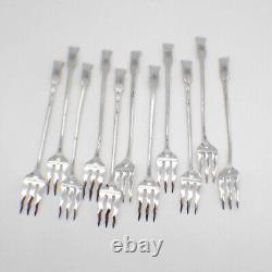 Cocktail Forks Set of 11 Gorham N27 Sterling Silver Mono AW
