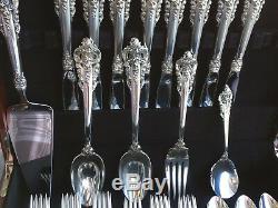 Complete 37 Pc Set For 8 Servers Old Heavy Wallace Grande Baroque Sterling Grand