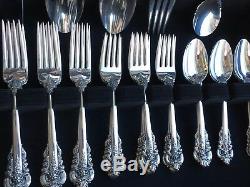 Complete 37 Pc Set For 8 Servers Old Heavy Wallace Grande Baroque Sterling Grand