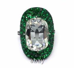 Cubic Zirconia Engagement Ring 925 Sterling Silver Cushion Green Women Jewelry
