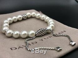 DAVID YURMAN Spiritual Bead Bracelet Sterling Silver With Freshwater Pearls NWOT