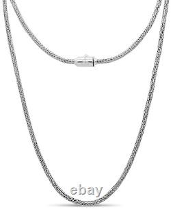 DEVATA Sterling Silver Foxtail 2.5mm Round Chain Necklace FTT5225 Sz 24