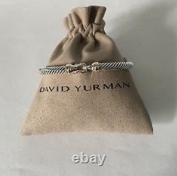 David Yurman Cable Buckle Bracelet With 18k Gold 5mm 925 Sterling Silver (L)