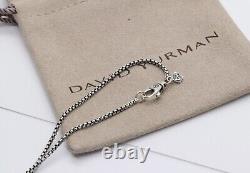 David Yurman Sterling Silver 14mm Infinity Hampton Blue Topaz Pendant Necklace