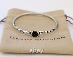 David Yurman Sterling Silver Chatelaine Bracelet Black Onyx Diamonds Medium 925