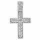 Diamond Cross Charm 925 Sterling Silver White Finish 1.10 Dome Pendant 1 1/4 Ct