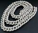 Diamond Miami Cuban Chain Mens. 925 Sterling Silver 11mm Necklace Link 8 Ct