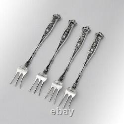 Dresden Cocktail Forks Set Whiting Sterling Silver Pat 1896 No Mono