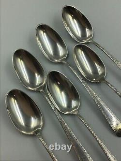 Durgin Dolly Madison Engraved Teaspoons Set of 6 Sterling Silver 1904 Pristine