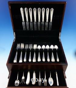 Early American Engraved by Lunt Sterling Silver Flatware Set 8 Service 60 Pcs