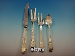 Early American Engraved by Lunt Sterling Silver Flatware Set 8 Service 60 Pcs