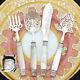 Elegant Antique French Sterling Silver & Mother Of Pearl 4pc Hors D'oeuvre Set