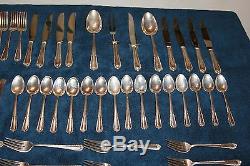 English Gadroon by Gorham Sterling Silver Flatware Set of 50 pieces circa 1943