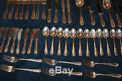English Gadroon by Gorham Sterling Silver Flatware Set of 50 pieces circa 1943
