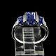 Estate 1.50 Ct Baguette Sapphire Ring 18k White Gold Over Sterling Silver 925