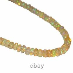 Ethiopian Opal Beaded Necklace 925 Sterling Silver Natural Gemstone Women Gift