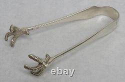 Excellent 1931 London Sterling Silver 5 1/2 Bird Claw Tips Ice Tongs