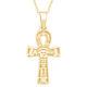 Eye Of Horus Ankh Cross Pendant Necklace 14k Yellow Gold Over Sterling Silver