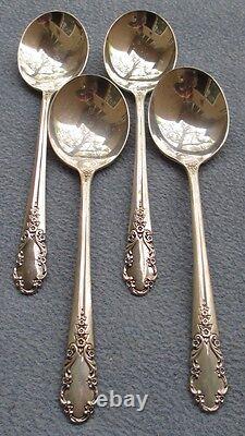FOUR International Sterling Silver Bridal Veil Round Bowl Soup Spoons