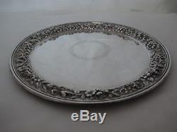 Fantastic Kirk & Sons Sterling Silver Repousse Waiter Tray Weighting 886 Grams