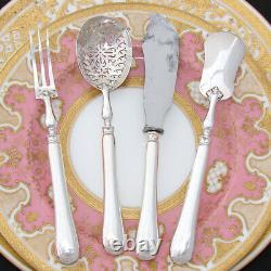 Fine Antique French Sterling Silver 4p Hors d'Oeuvre Implement Set, Original Box