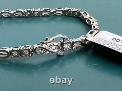 Fine Jewellery Sterling Silver and 0.50TCW Diamonds Infinity Links Tennis Bracel