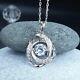 Flower Shape Pendant With 18 Chain 925 Sterling Silver 1.75ct Round Cut Diamond