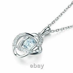 Flower Shape Pendant With 18 Chain 925 Sterling Silver 1.75Ct Round Cut Diamond