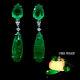 Forest Green Doublet Emerald & White Cz Earrings 925 Silver Sterling