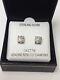Genuine 925 Sterling Silver Beautiful Diamond Stud Earrings New With Gift Box $160