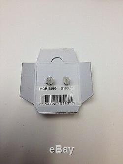 GENUINE 925 STERLING SILVER BEAUTIFUL DIAMOND STUD EARRINGS New with Gift Box $160