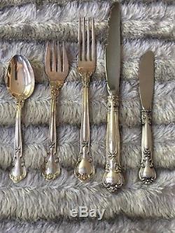 GORHAM CHANTILLY 67 PIECE STERLING SILVER FLATWARE SET with butter knives