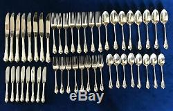 GRAND COLONIAL, 1942 by Wallace Sterling Silver Flatware Set 48 Pieces No Mono