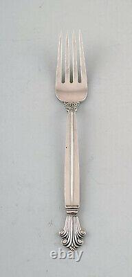 Georg Jensen Acanthus lunch fork in sterling silver. Three pieces in stock