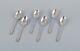 Georg Jensen Beaded. A Set Of Six Large Dinner Spoons In Sterling Silver