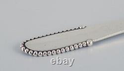 Georg Jensen Beaded. A set of six lunch forks in sterling silver