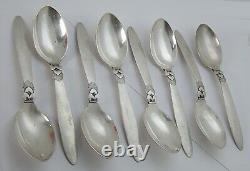 Georg Jensen Cactus Pattern Sterling Silver Oval Table Spoon 59g 7-1/2 No Mono