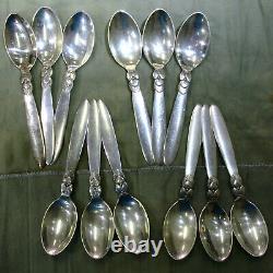 Georg Jensen Cactus Sterling Silver 104pc Silverware Flatware with Serving Pieces