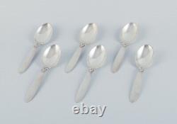 Georg Jensen, Cactus, six sterling silver dinner spoons. 1933-1944