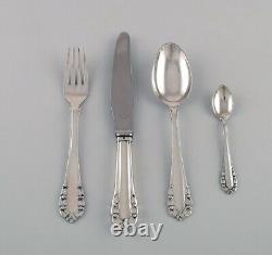 Georg Jensen Lily of the Valley lunch service in sterling silver for twelve p