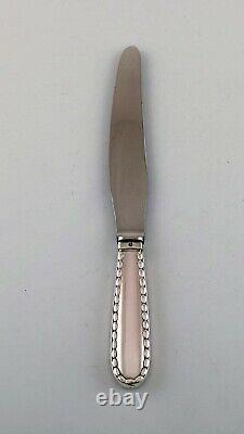 Georg Jensen Rope dinner knife in sterling silver and stainless steel. 6 pcs