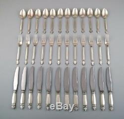 Georg Jensen Sterling Silver'Acanthus' Cutlery. Complete dinner service for 12p