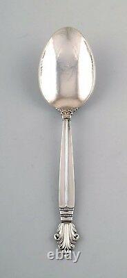 Georg Jensen serving spoon in full sterling silver, silverware, Acanthus
