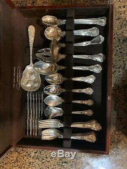 Gorham Chantilly Sterling Silver 71p Flatware Dining Set For 8 With Serving Uten