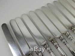Gorham Chantilly Sterling Silver Blunt Luncheon Knives Set of 12 No Monogram