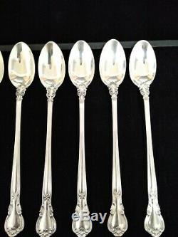 Gorham Chantilly Sterling Silver Iced Tea Spoons(8 total) 7-5/8 Inches. No Mono