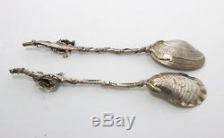 Gorham Narragansett Sterling Silver Spoons Shell, Fish and Crab Motifs