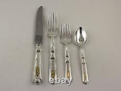 Gorham St. Dunstan Chased Sterling Silver 4 Piece Dinner Place Setting withMono
