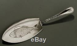 Gorham Sterling Silver Fish Slice c1890 HAND DECORATED